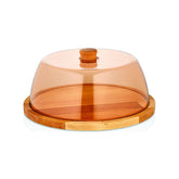 12" Acrylic & Wood Cake Plate with Lid